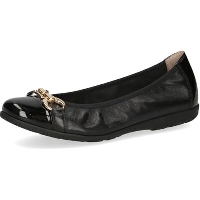 CAPRICE Bailarinas de Piel para Mujer con Barniz, Peine Negro, 40 EU CAPRICE Bailarinas de Piel para Mujer con Barniz, Peine Negro, 40 EU
