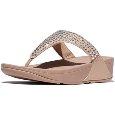 Fitflop Sandalias Lulu Maxi-Crystal para mujer, Beige clásico, 37 EU Fitflop Sandalias Lulu Maxi-Crystal para mujer, Beige clásico, 37 EU