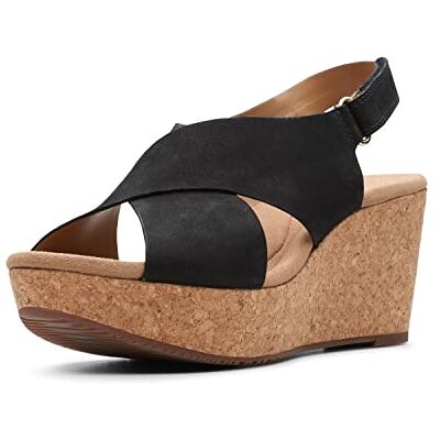 Clarks Annadel Eirwyn, Sandalia de cuña Mujer, Piel de Nobuk Negra, 35.5 EU Clarks Annadel Eirwyn, Sandalia de cuña Mujer, Piel de Nobuk Negra, 35.5 EU