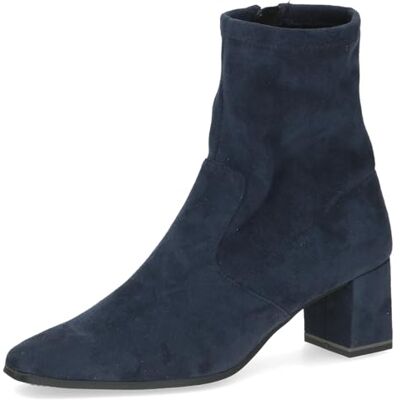 CAPRICE Botines de tacón con cremallera Vegan para mujer, Navy Stretch, 40 EU CAPRICE Botines de tacón con cremallera Vegan para mujer, Navy Stretch, 40 EU