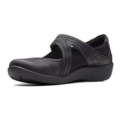 Clarks Sillian Bella, Zapatos Planos Mary Jane Mujer, Black Synthetic, 41.5 EU Clarks Sillian Bella, Zapatos Planos Mary Jane Mujer, Black Synthetic, 41.5 EU
