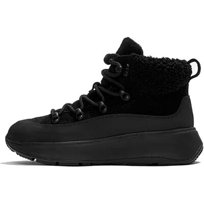 Fitflop F-mode Botas cálidas de moda para mujer con cuello de peluche, color negro, Todo negro., 36 EU Fitflop F-mode Botas cálidas de moda para mujer con cuello de peluche, color negro, Todo negro., 36 EU