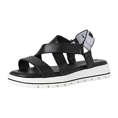 Tamaris , Sandalias con cuña Mujer, Blk Lea White, 37 EU Tamaris , Sandalias con cuña Mujer, Blk Lea White, 37 EU