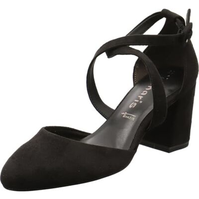 Tamaris Zapatos de Salón para Mujer, Textiles, Tacón Cuadrado, Veganos, Negro, 38 EU Tamaris Zapatos de Salón para Mujer, Textiles, Tacón Cuadrado, Veganos, Negro, 38 EU