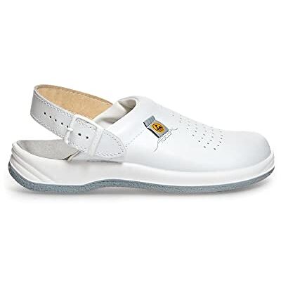 Abeba Arrow Zuecos Perforado Blanco ESD Blanco Blanco Talla:37 Abeba Arrow Zuecos Perforado Blanco ESD Blanco Blanco Talla:37