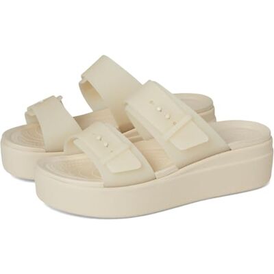 Crocs Brooklyn Bucklefrostedlowwedge, Sandalias Mujer, Arenisca, 42/43 EU Crocs Brooklyn Bucklefrostedlowwedge, Sandalias Mujer, Arenisca, 42/43 EU