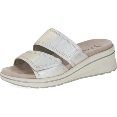 CAPRICE Sandalias de cuña para Mujer , Platino Metal, Talla 42 EU Amplia CAPRICE Sandalias de cuña para Mujer , Platino Metal, Talla 42 EU Amplia