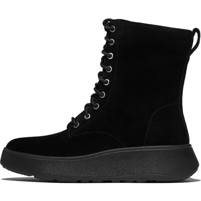 Fitflop F-Mode Botines Planos de Ante con Cordones para Mujer, Todo Negro., 38 EU Fitflop F-Mode Botines Planos de Ante con Cordones para Mujer, Todo Negro., 38 EU
