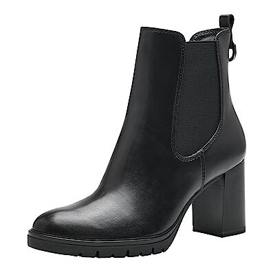 Tamaris Botines Chelsea para Mujer, Tacón Cuadrado, Diseño Vegano, Negro, 38 EU Tamaris Botines Chelsea para Mujer, Tacón Cuadrado, Diseño Vegano, Negro, 38 EU