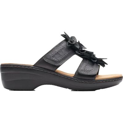 Clarks Sandalia Merliah Raelyn para mujer, Cuero negro, 39 EU Clarks Sandalia Merliah Raelyn para mujer, Cuero negro, 39 EU
