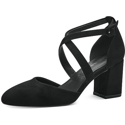 Tamaris Zapatos de Salón para Mujer, Textiles, Tacón Cuadrado, Veganos, Negro, 36 EU Tamaris Zapatos de Salón para Mujer, Textiles, Tacón Cuadrado, Veganos, Negro, 36 EU