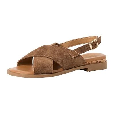 Tamaris Sandalias planas para mujer , color marrón, 42 EU Tamaris Sandalias planas para mujer , color marrón, 42 EU