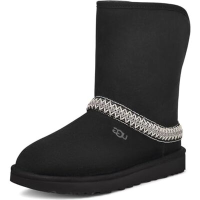 UGG Classic Short Crescent, Botas de moda, Black, UGG Classic Short Crescent, Botas de moda, Black,