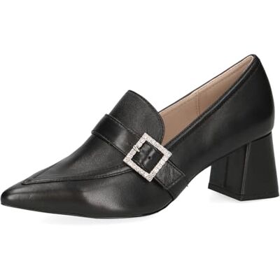 CAPRICE Zapatos de Mujer de Piel con Hebilla de Purpurina, Color Negro., 38.5 EU CAPRICE Zapatos de Mujer de Piel con Hebilla de Purpurina, Color Negro., 38.5 EU