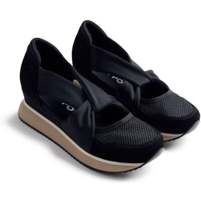 GIOSEPPO TUHELJ Sandalias Deportivas Abiertas de Piel con Rejilla, Cuña Forrada, Tiras de Sujeción, Plantilla Acolchada, Certificación Global Recycled Standard, Color Negro, Talla 40 GIOSEPPO TUHELJ Sandalias Deportivas Abiertas de Piel con Rejilla, Cuña Forrada, Tiras de Sujeción, Plantilla Acolchada, Certificación Global Recycled Standard, Color Negro, Talla 40