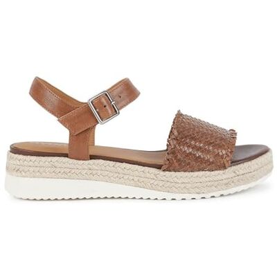 Geox Sandalia de cuña D Eolie F para mujer, marrón, 36.5 EU Geox Sandalia de cuña D Eolie F para mujer, marrón, 36.5 EU