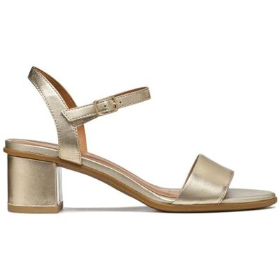 Geox D Aurely 50B, Sandalia de tacón Mujer, Lt Gold, 40 EU Geox D Aurely 50B, Sandalia de tacón Mujer, Lt Gold, 40 EU
