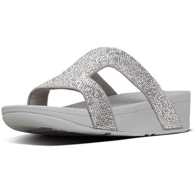 Fitflop Sandalias Marli Slide para mujer, plateadas, 3 UK Fitflop Sandalias Marli Slide para mujer, plateadas, 3 UK