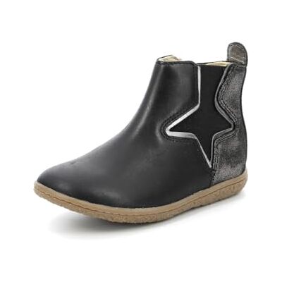 Kickers Vermillon, Botas Cortas al Tobillo Niñas, Noir Argent, 33 EU Kickers Vermillon, Botas Cortas al Tobillo Niñas, Noir Argent, 33 EU