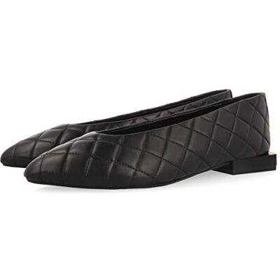 GIOSEPPO Bailarinas de Piel Negras Acolchadas para Mujer SIGDAL GIOSEPPO Bailarinas de Piel Negras Acolchadas para Mujer SIGDAL