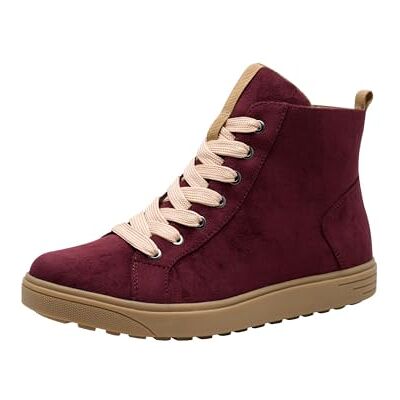 Jana Zapatillas altas veganas para mujer, color burdeos, talla 39 EU, burdeos, 39 EU Jana Zapatillas altas veganas para mujer, color burdeos, talla 39 EU, burdeos, 39 EU
