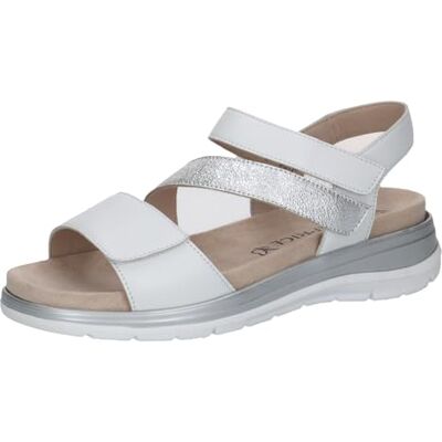 CAPRICE Damen , Sandalia Mujer, Blanco y Plateado, 40 EU CAPRICE Damen , Sandalia Mujer, Blanco y Plateado, 40 EU
