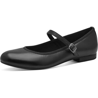 MARCO TOZZI Bailarinas para Mujer con Tiras Veganas, Color Negro., 37 EU MARCO TOZZI Bailarinas para Mujer con Tiras Veganas, Color Negro., 37 EU