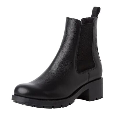 Tamaris Botines Chelsea para Mujer de Piel, Tacón Cuadrado, Negro, Plantilla Extraíble, 39 EU Tamaris Botines Chelsea para Mujer de Piel, Tacón Cuadrado, Negro, Plantilla Extraíble, 39 EU