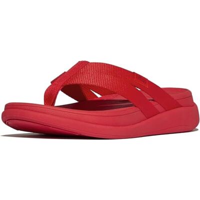 Fitflop F-Mode Go Webbing Chanclas planas con tiras para mujer, Red, 42 EU Fitflop F-Mode Go Webbing Chanclas planas con tiras para mujer, Red, 42 EU