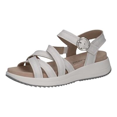 CAPRICE Sandalias planas de cuero para mujer, Color blanco., 37 EU CAPRICE Sandalias planas de cuero para mujer, Color blanco., 37 EU