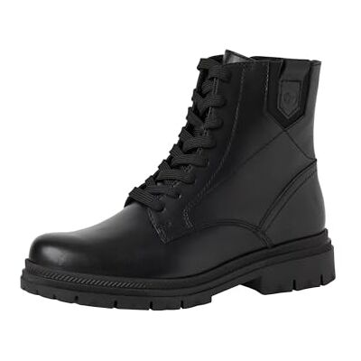Tamaris Botines planos de encaje para mujer , piel negra, talla 39 EU, piel negra, 39 EU Tamaris Botines planos de encaje para mujer , piel negra, talla 39 EU, piel negra, 39 EU