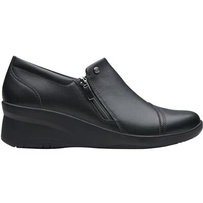 Clarks Premium Mocasín Suttyn con Cremallera para Mujer, Cuero Negro, 7 UK, Piel Negra, 40 EU Clarks Premium Mocasín Suttyn con Cremallera para Mujer, Cuero Negro, 7 UK, Piel Negra, 40 EU