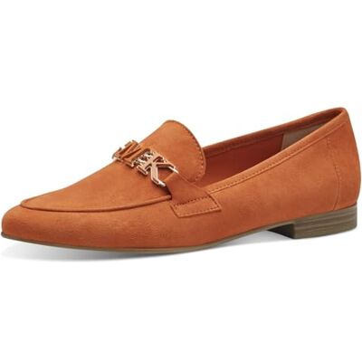 MARCO TOZZI by Gmk -Pantuflas de Piel, Plantilla Feel Me, Forro Interior Suave, Mocasín Mujer, Naranja, 38 EU MARCO TOZZI by Gmk -Pantuflas de Piel, Plantilla Feel Me, Forro Interior Suave, Mocasín Mujer, Naranja, 38 EU