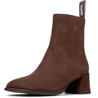 Camper Kora Botín con cremallera para mujer, color marrón oscuro 002, talla 36 EU, Marrón oscuro 002, 36 EU Camper Kora Botín con cremallera para mujer, color marrón oscuro 002, talla 36 EU, Marrón oscuro 002, 36 EU