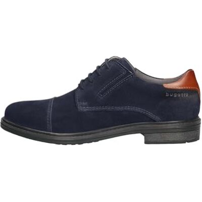 bugatti Derby-schnürschuh mit Verstärkter Sohle für Einen Maskulinen Look, Cordones Hombre, Azul Oscuro, 42 EU Ancho bugatti Derby-schnürschuh mit Verstärkter Sohle für Einen Maskulinen Look, Cordones Hombre, Azul Oscuro, 42 EU Ancho