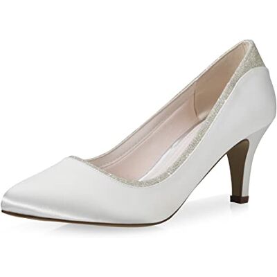 Rainbow Club Zapatos de Novia Jara Mujer, Corte salón, Ivory/Crema, satén, Brillos, Acolchado cómodo, tacón de Embudo número 39 UE (6 Reino Unido) Rainbow Club Zapatos de Novia Jara Mujer, Corte salón, Ivory/Crema, satén, Brillos, Acolchado cómodo, tacón de Embudo número 39 UE (6 Reino Unido)