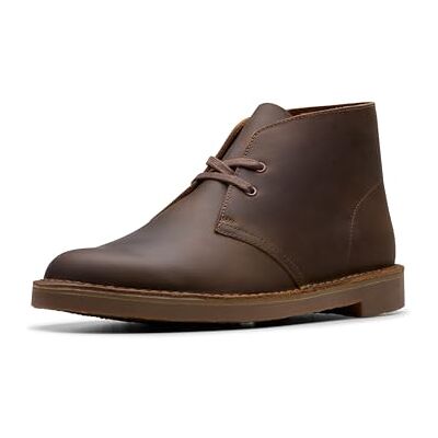 Clarks Botas Shepton Chukka para hombre, Marrón oscuro Lea, 44.5 EU Clarks Botas Shepton Chukka para hombre, Marrón oscuro Lea, 44.5 EU