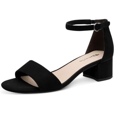 Tamaris Sandalias Con Tacón para Mujer, Textil, Negro, 40 EU Tamaris Sandalias Con Tacón para Mujer, Textil, Negro, 40 EU