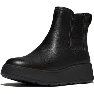 Fitflop Botas Chelsea de piel para mujer, estilo F, Black, 38.5 EU Fitflop Botas Chelsea de piel para mujer, estilo F, Black, 38.5 EU
