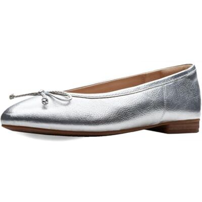 Clarks Fawna Lily Bailarinas Planas para Mujer, Plateado, 36 EU Clarks Fawna Lily Bailarinas Planas para Mujer, Plateado, 36 EU