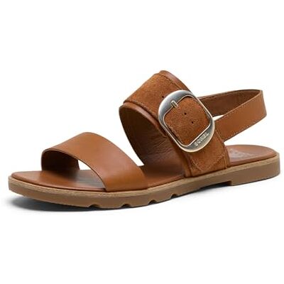 Sorel ELLA III SLINGBACK para mujer, cómodas sandalias planas de piel con correa en el tobillo para verano (pack de 1) Sorel ELLA III SLINGBACK para mujer, cómodas sandalias planas de piel con correa en el tobillo para verano (pack de 1)