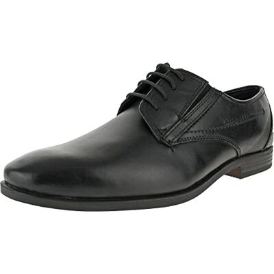 bugatti Zapato de Negocios de Piel, Derby con Acabado en Dos Tonos, Ajuste ergonómico con Goma elástica, Cordones Hombre, Negro, 48 EU bugatti Zapato de Negocios de Piel, Derby con Acabado en Dos Tonos, Ajuste ergonómico con Goma elástica, Cordones Hombre, Negro, 48 EU