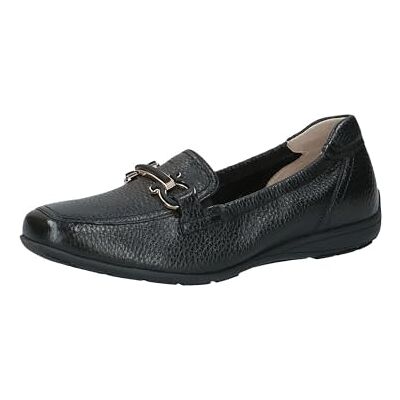 CAPRICE Zapatilla de Mujer de Piel con Hebilla, Ciervo Negro, 37 EU CAPRICE Zapatilla de Mujer de Piel con Hebilla, Ciervo Negro, 37 EU