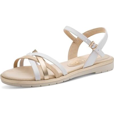 MARCO TOZZI Sandalia para mujer , White Comb, 37 EU MARCO TOZZI Sandalia para mujer , White Comb, 37 EU