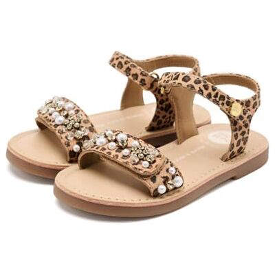 GIOSEPPO Sandalia plana niña SKANAWAN Zapato piel Cierre ajustable niña Leopardo Talla 28 GIOSEPPO Sandalia plana niña SKANAWAN Zapato piel Cierre ajustable niña Leopardo Talla 28