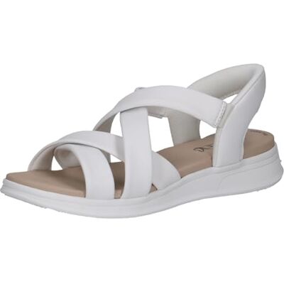 CAPRICE Sandalia plana para mujer , color blanco, talla 40 EU CAPRICE Sandalia plana para mujer , color blanco, talla 40 EU