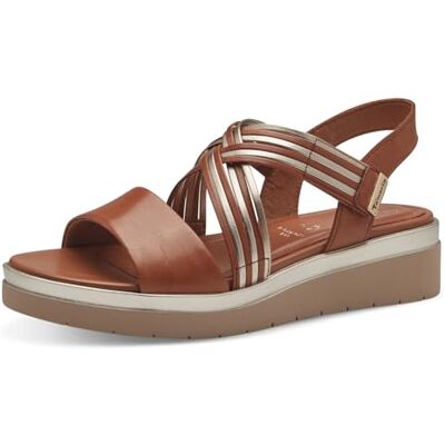 Tamaris COMFORT 441 NUT GLAM Wedge Plateau Sandale Komfortable Mehrweite Alltagsschuh Festlich Elegant, Sandalias planas, Tamaris COMFORT 441 NUT GLAM Wedge Plateau Sandale Komfortable Mehrweite Alltagsschuh Festlich Elegant, Sandalias planas,