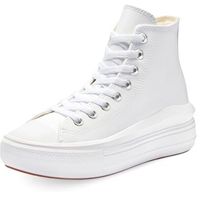 Converse Chuck Taylor All Star Move Platform FOUNDATIONAL Leather Mujer White/Black/White EU 35 Converse Chuck Taylor All Star Move Platform FOUNDATIONAL Leather Mujer White/Black/White EU 35