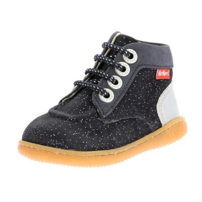 Kickers KICKICONIC, Botas Cortas al Tobillo Unisex niños, Navy Silver, 21 EU Kickers KICKICONIC, Botas Cortas al Tobillo Unisex niños, Navy Silver, 21 EU