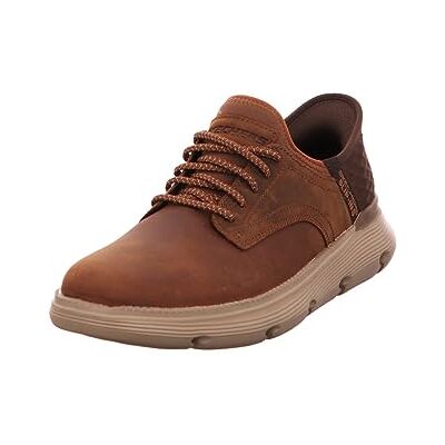 Skechers Hombre Garza Gervin Slip-On, Dark Brown Leather, 39.5 EU Ancho Skechers Hombre Garza Gervin Slip-On, Dark Brown Leather, 39.5 EU Ancho